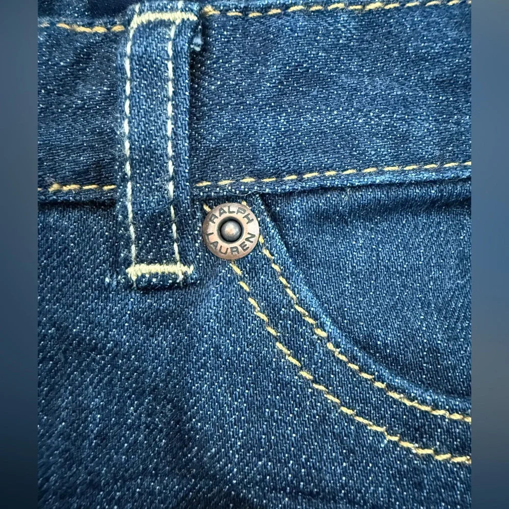 Ralph Lauren Girls Dark Wash Straight Leg Jeans Size 6X Classic Denim Vintage